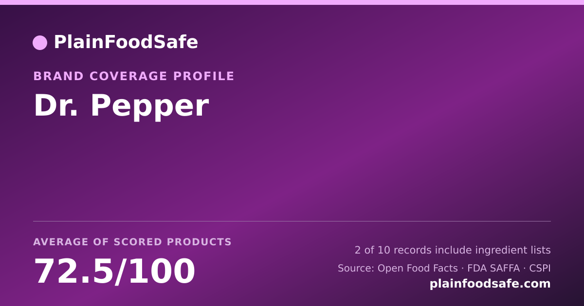 Share card for Dr. Pepper Food Safety Profile