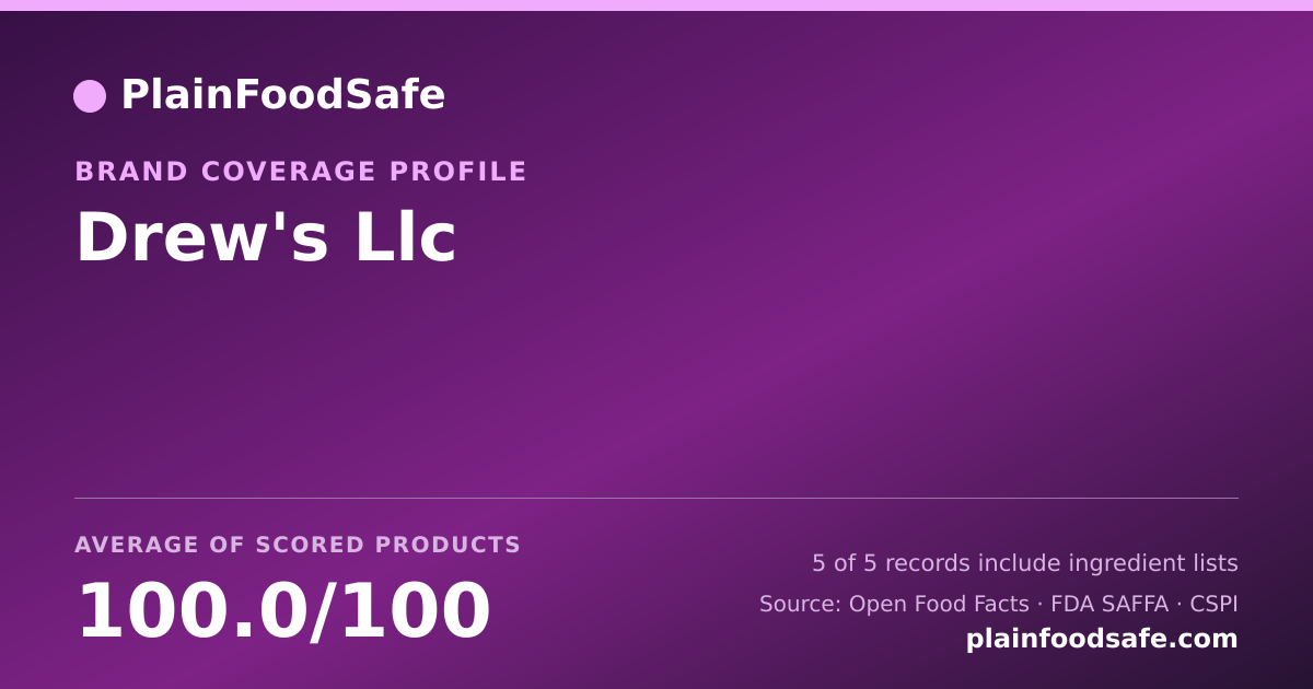 Share card for Drew's Llc Food Safety Profile