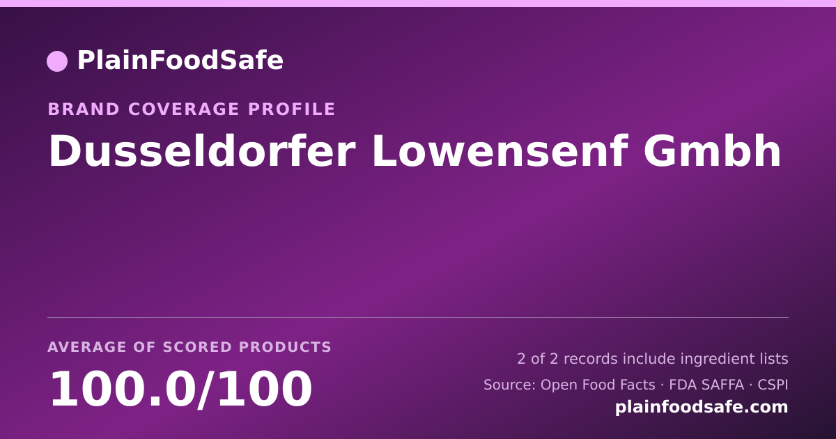 Share card for Dusseldorfer Lowensenf Gmbh Food Safety Profile