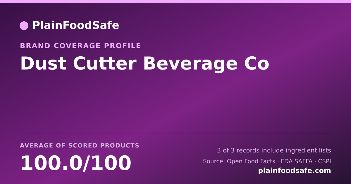 Share card for Dust Cutter Beverage Co Food Safety Profile