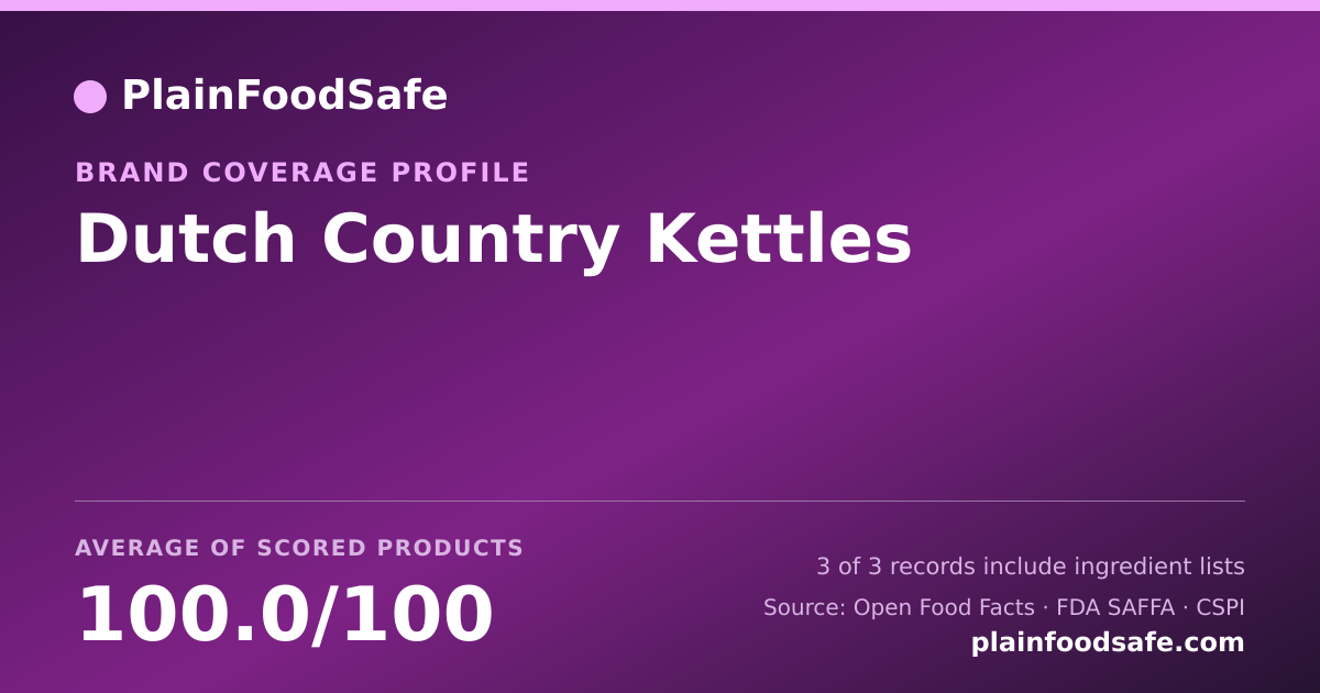 Share card for Dutch Country Kettles Food Safety Profile