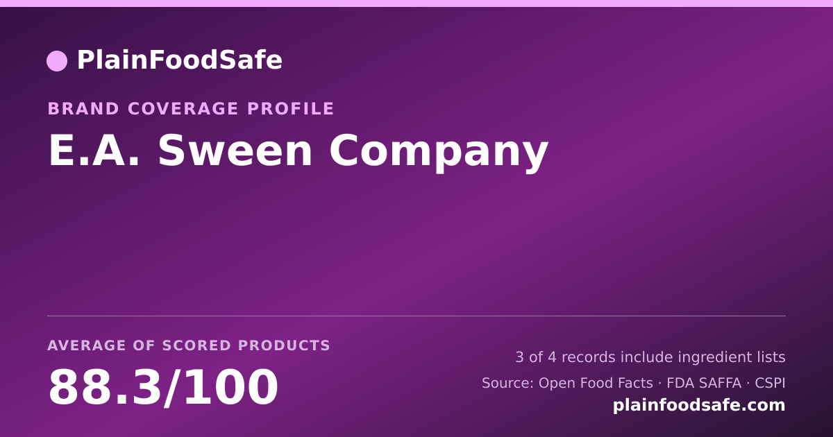 Share card for E.A. Sween Company Food Safety Profile