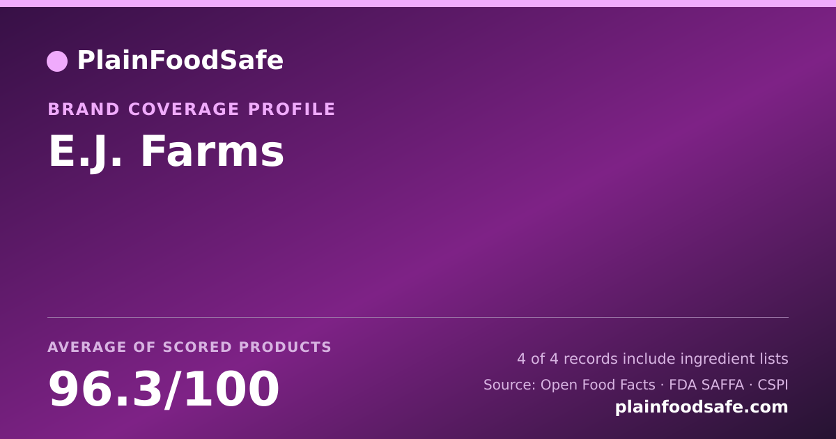 Share card for E.J. Farms Food Safety Profile
