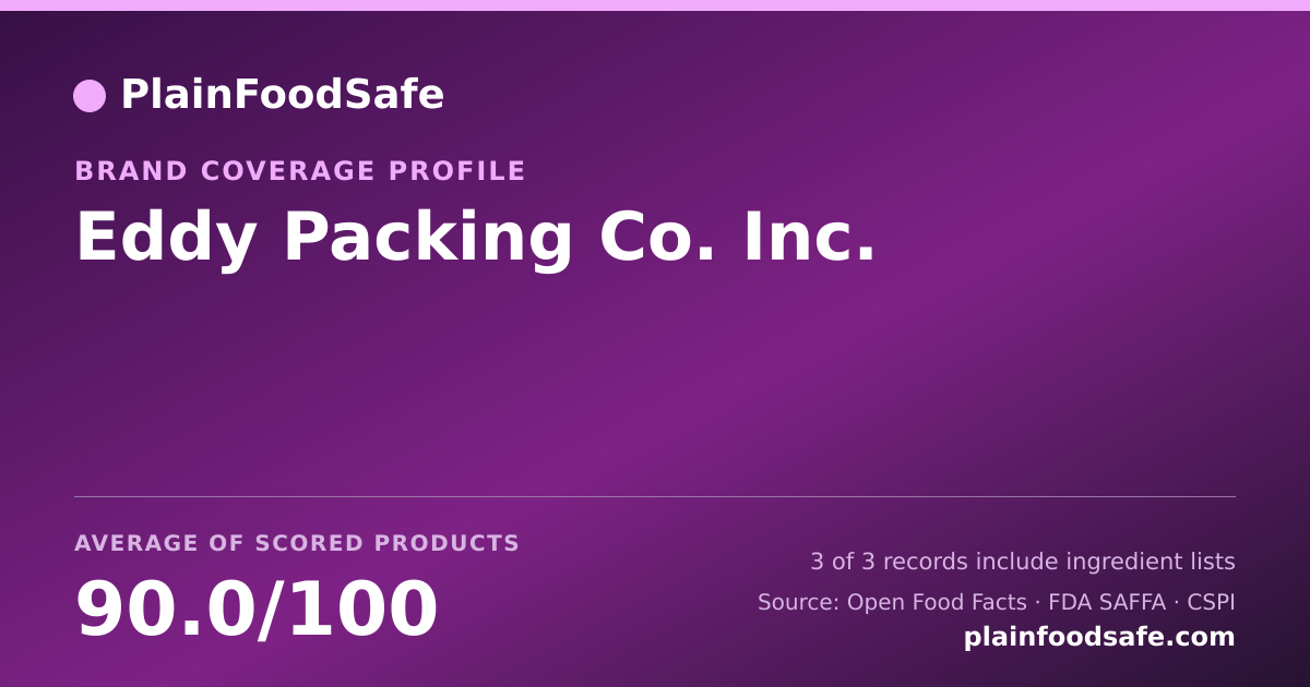 Share card for Eddy Packing Co.  Inc. Food Safety Profile