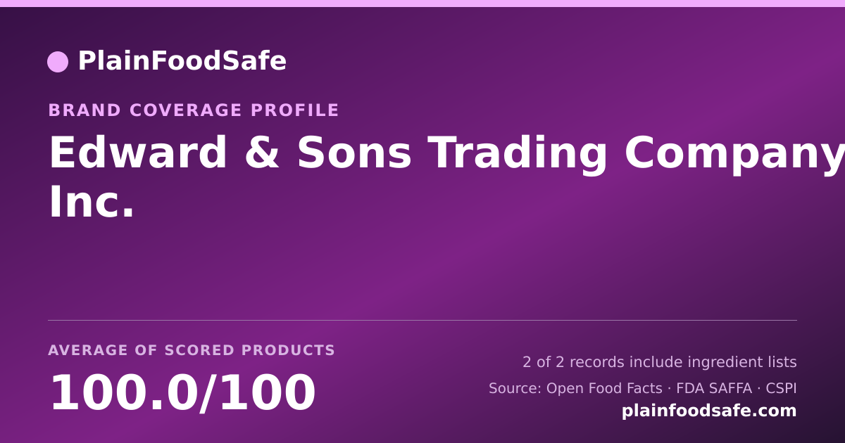Share card for Edward & Sons Trading Company  Inc. Food Safety Profile