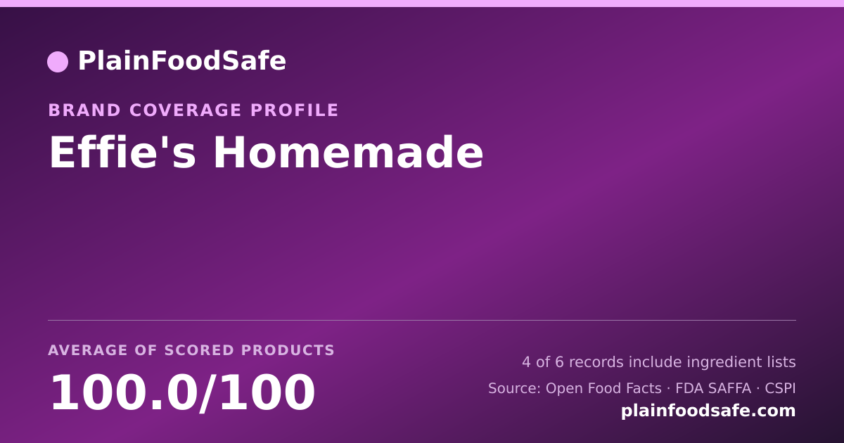 Share card for Effie's Homemade Food Safety Profile