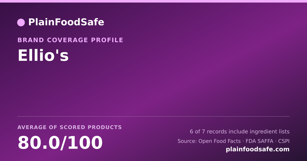 Share card for Ellio's Food Safety Profile