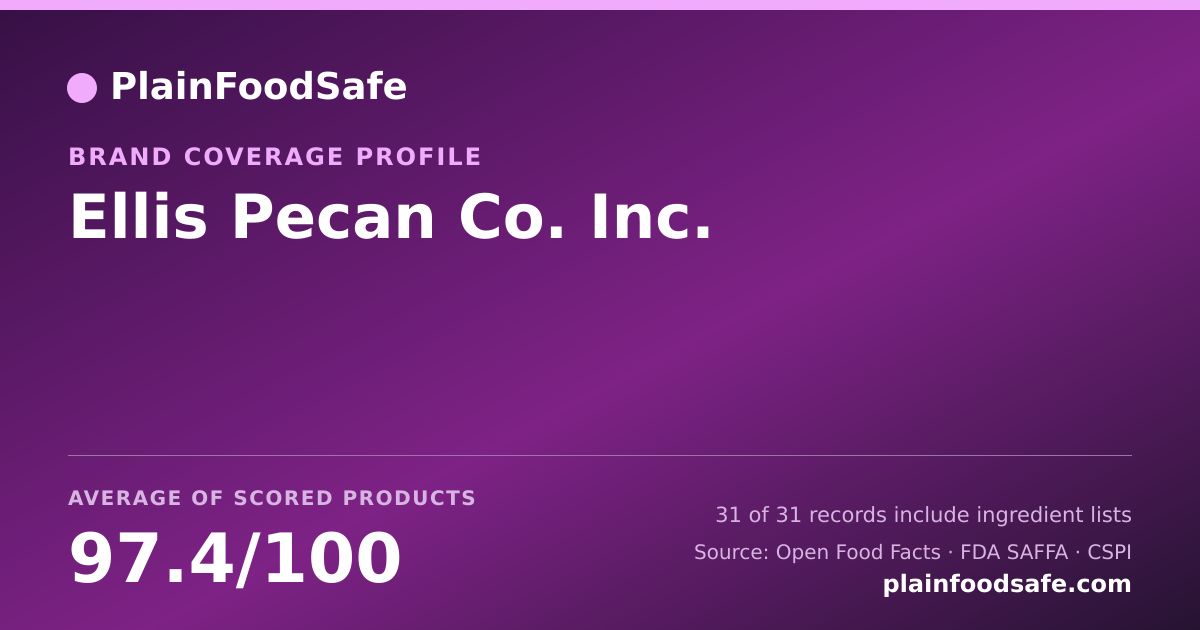 Share card for Ellis Pecan Co.  Inc. Food Safety Profile