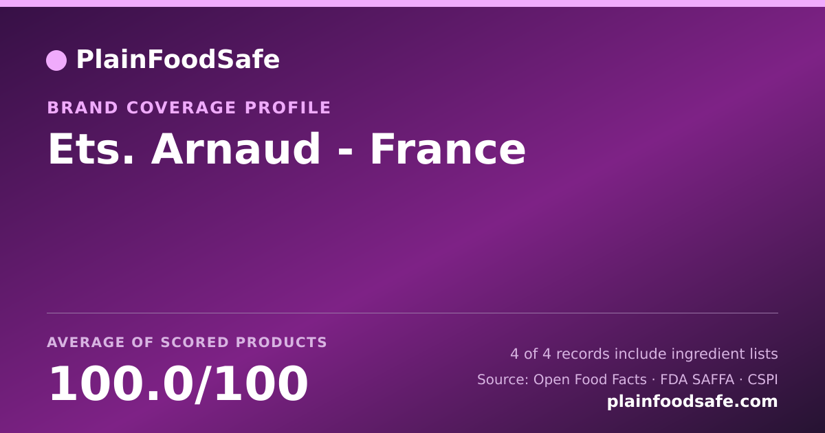 Share card for Ets. Arnaud - France Food Safety Profile