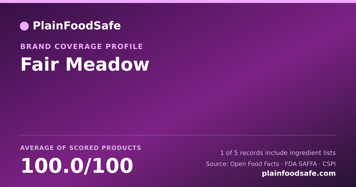 Share card for Fair Meadow Food Safety Profile