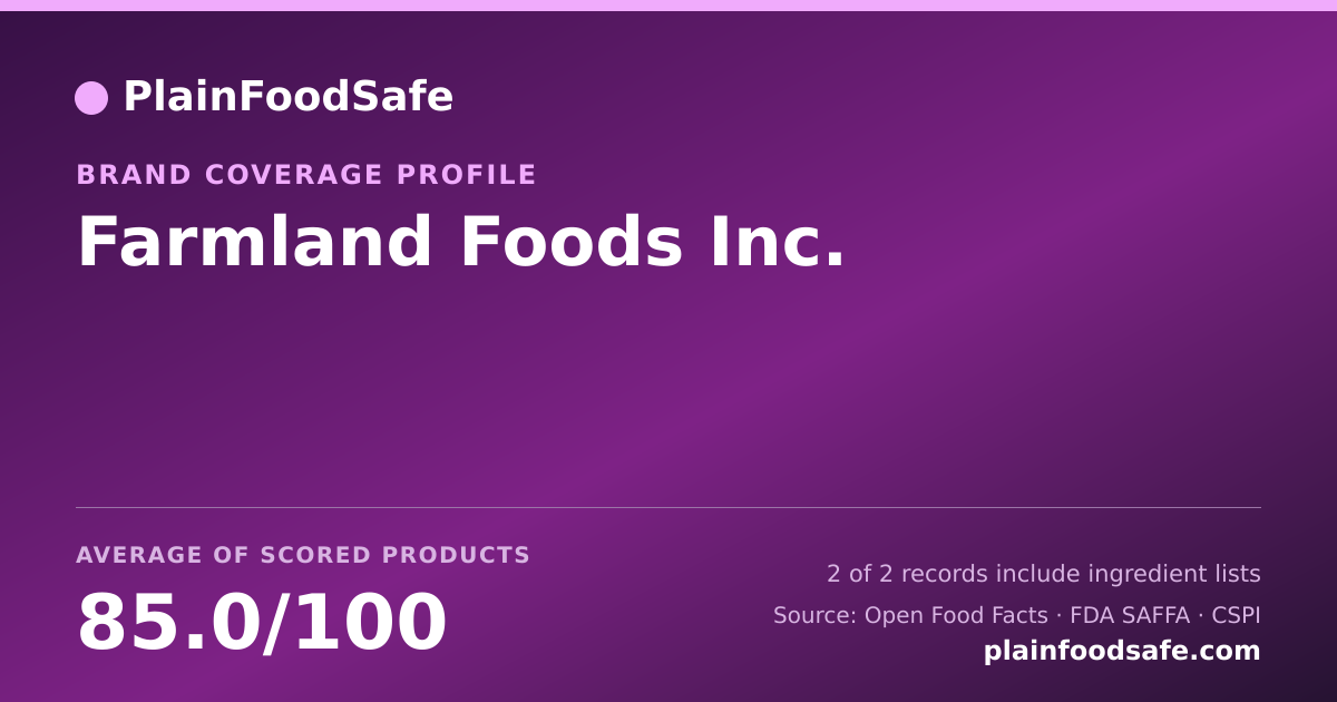 Share card for Farmland Foods  Inc. Food Safety Profile
