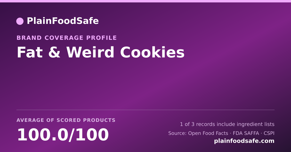 Share card for Fat & Weird Cookies Food Safety Profile