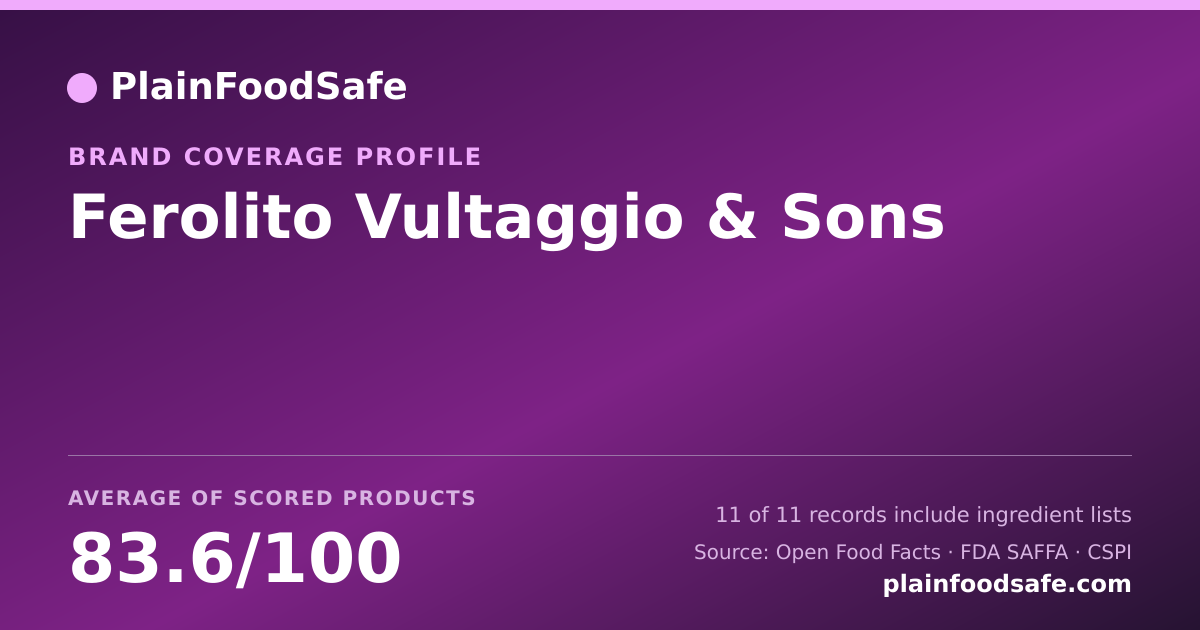 Share card for Ferolito Vultaggio & Sons Food Safety Profile