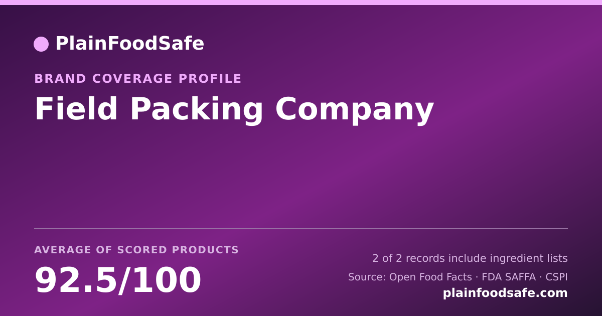 Share card for Field Packing Company Food Safety Profile