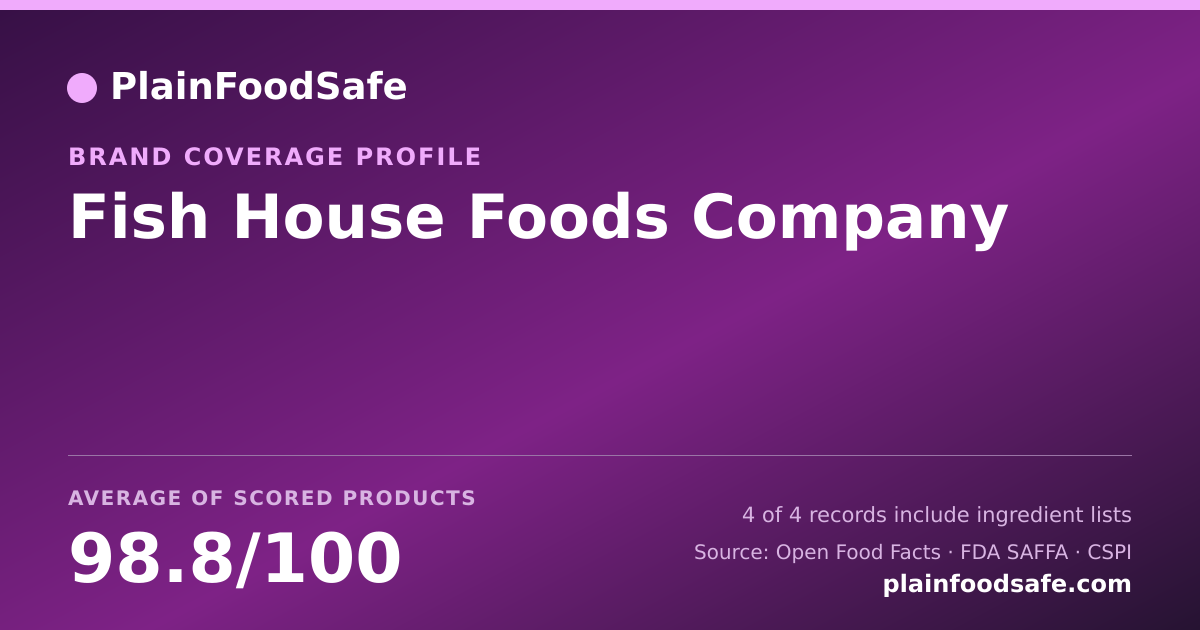 Share card for Fish House Foods Company Food Safety Profile