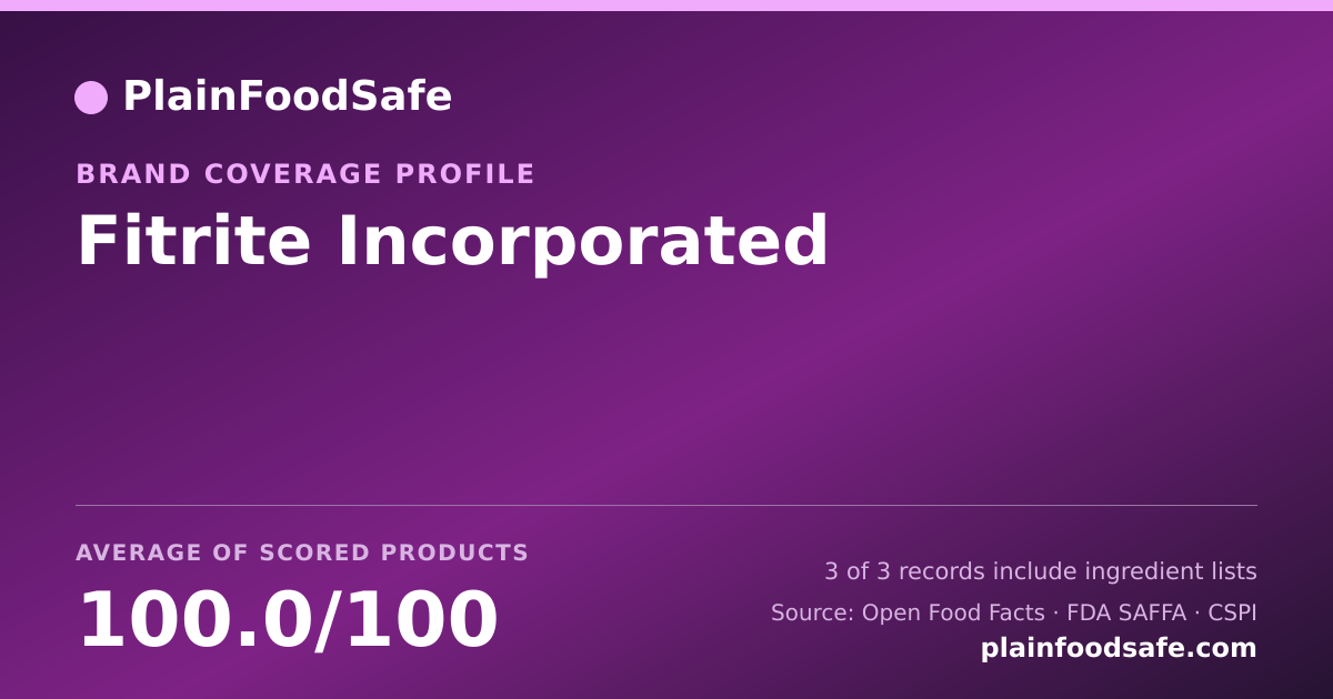 Share card for Fitrite Incorporated Food Safety Profile
