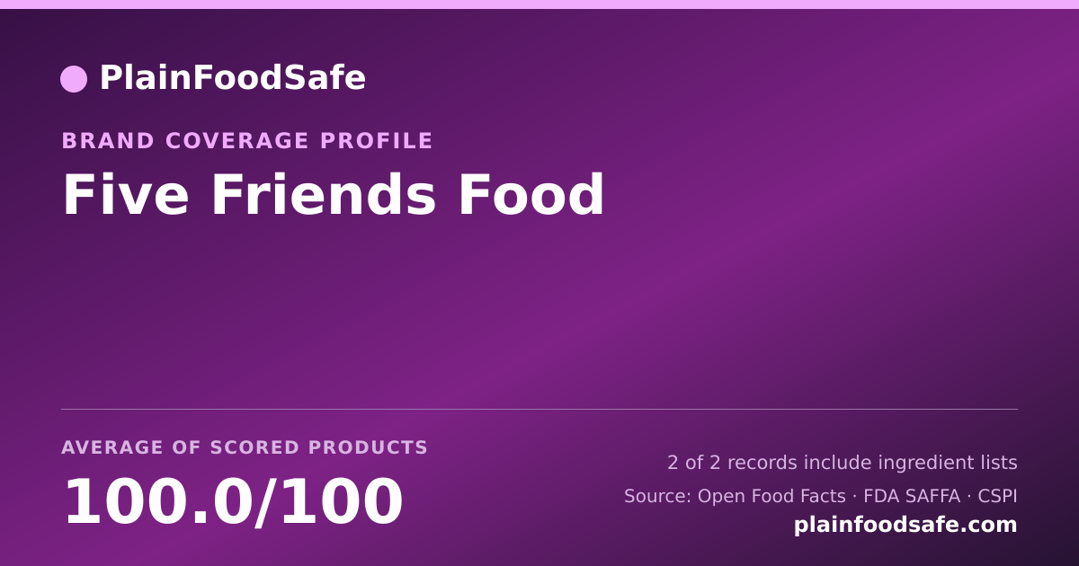 Share card for Five Friends Food Food Safety Profile