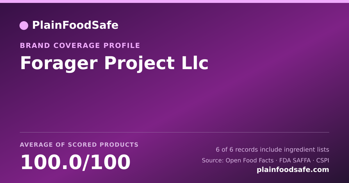 Share card for Forager Project  Llc Food Safety Profile