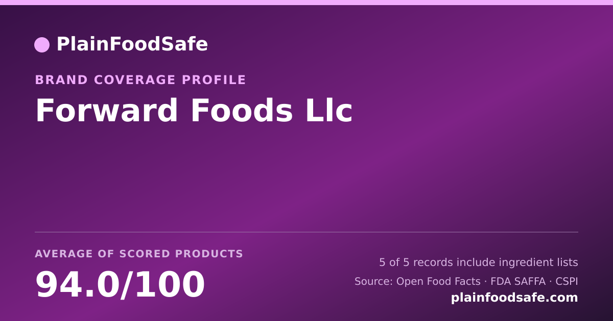 Share card for Forward Foods  Llc Food Safety Profile