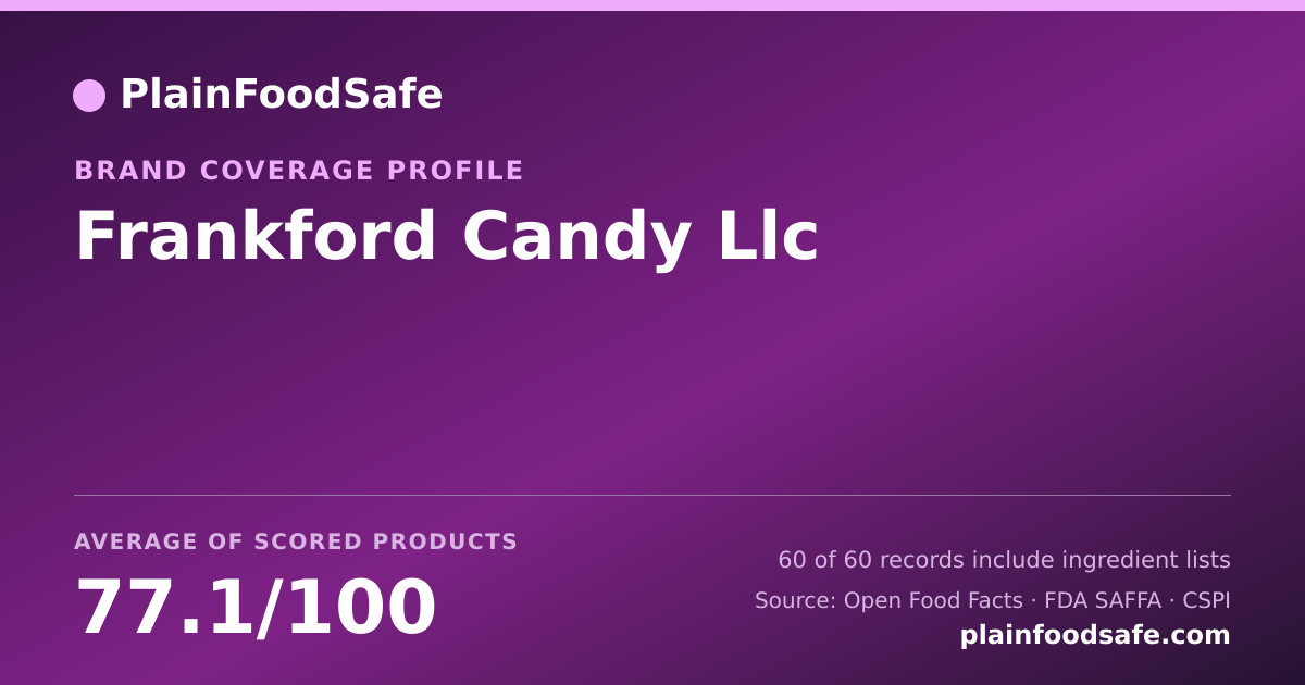 Share card for Frankford Candy  Llc Food Safety Profile