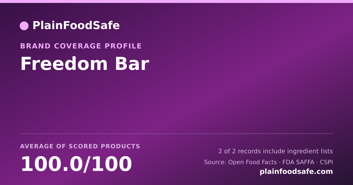 Share card for Freedom Bar Food Safety Profile