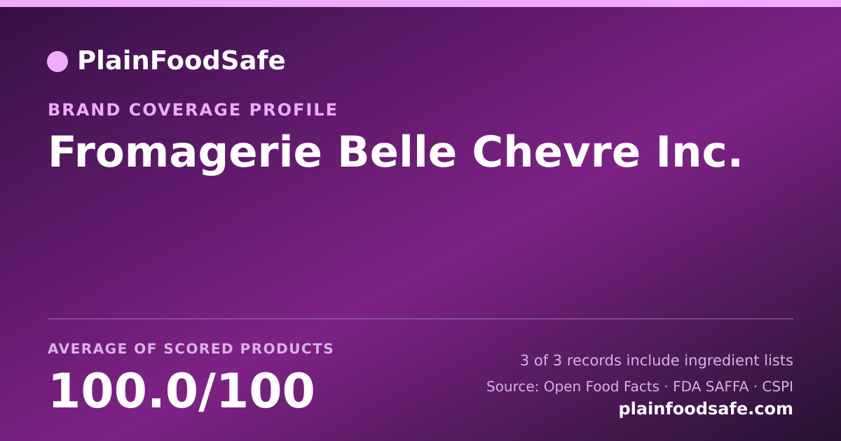 Share card for Fromagerie Belle Chevre  Inc. Food Safety Profile