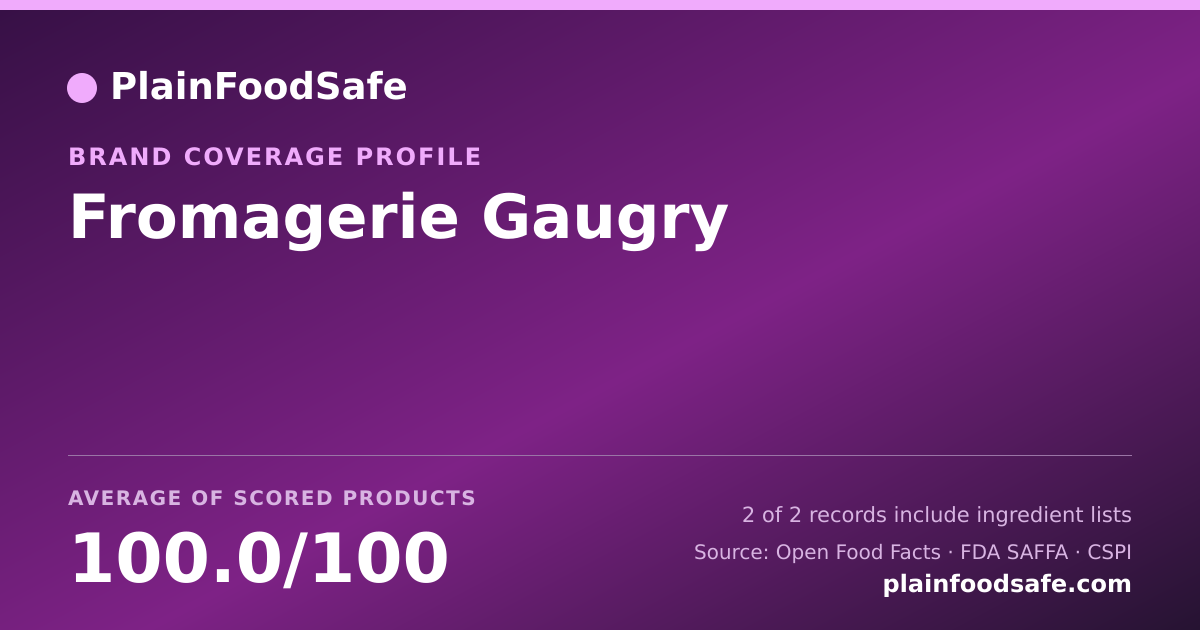 Share card for Fromagerie Gaugry Food Safety Profile