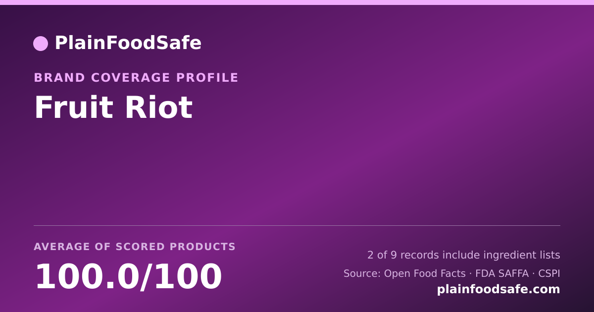 Share card for Fruit Riot Food Safety Profile