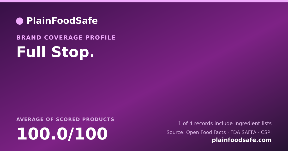 Share card for Full Stop. Food Safety Profile
