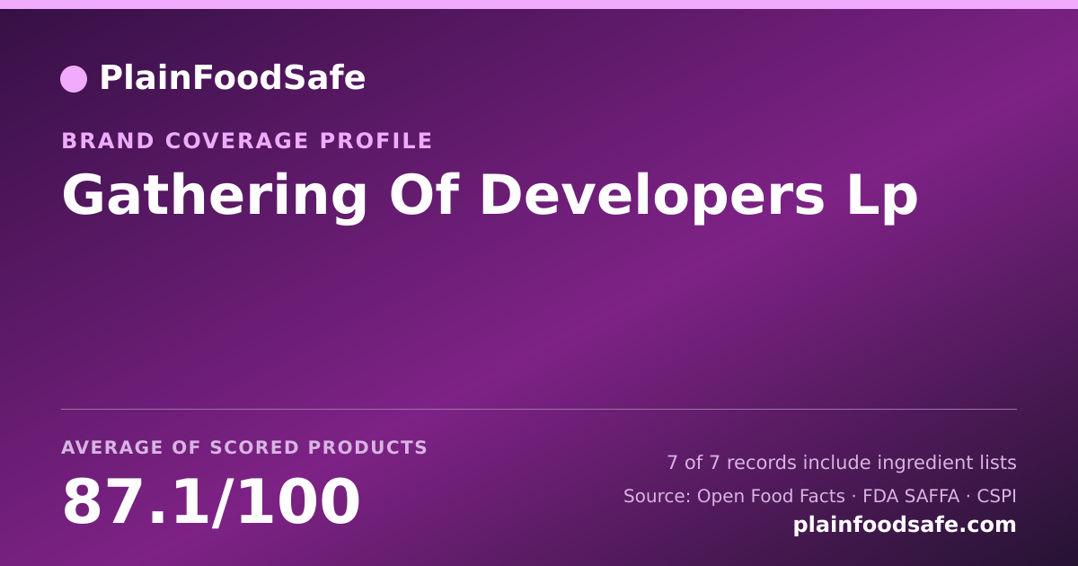 Share card for Gathering Of Developers Lp Food Safety Profile