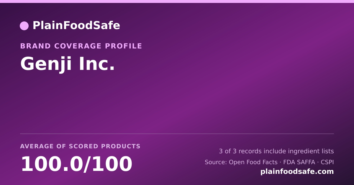 Share card for Genji  Inc. Food Safety Profile