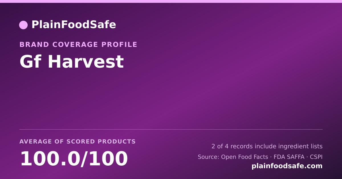 Share card for Gf Harvest Food Safety Profile