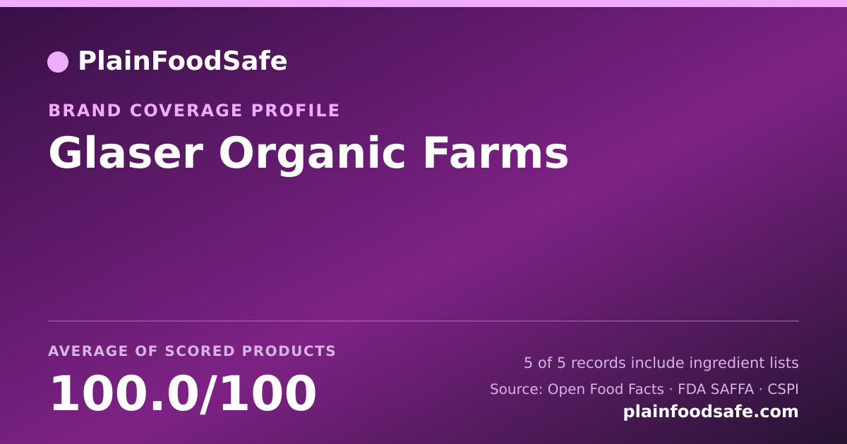 Share card for Glaser Organic Farms Food Safety Profile
