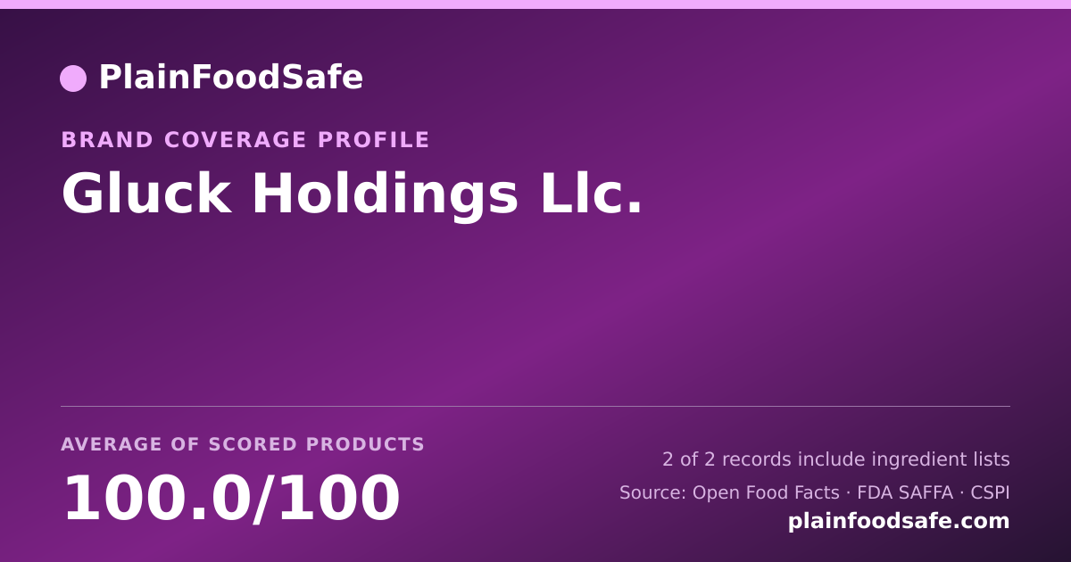 Share card for Gluck Holdings  Llc. Food Safety Profile