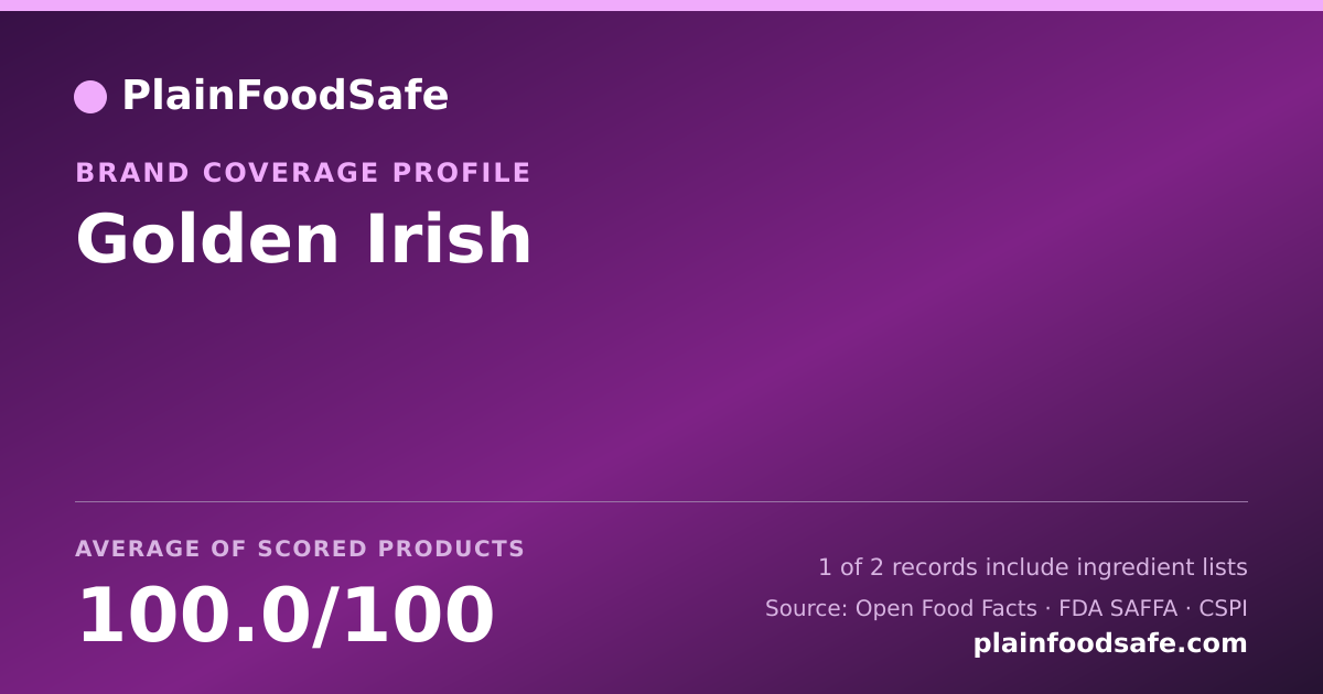 Share card for Golden Irish Food Safety Profile