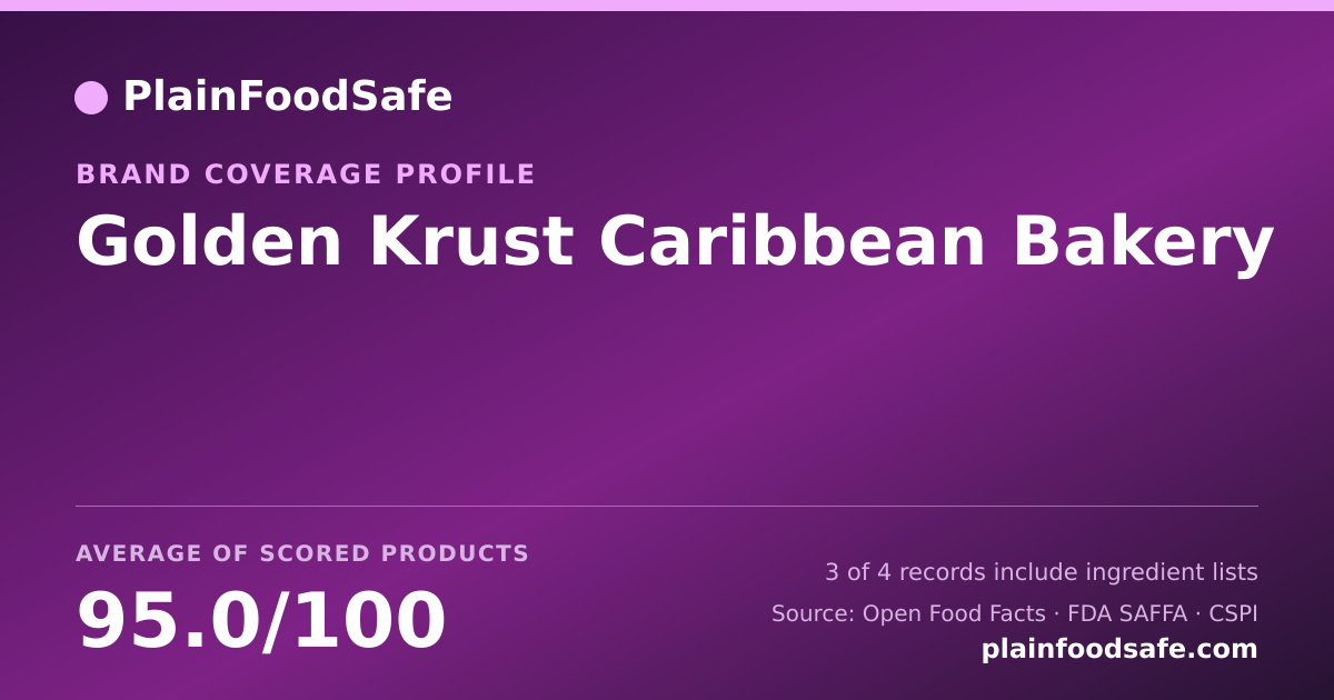Share card for Golden Krust Caribbean Bakery Food Safety Profile