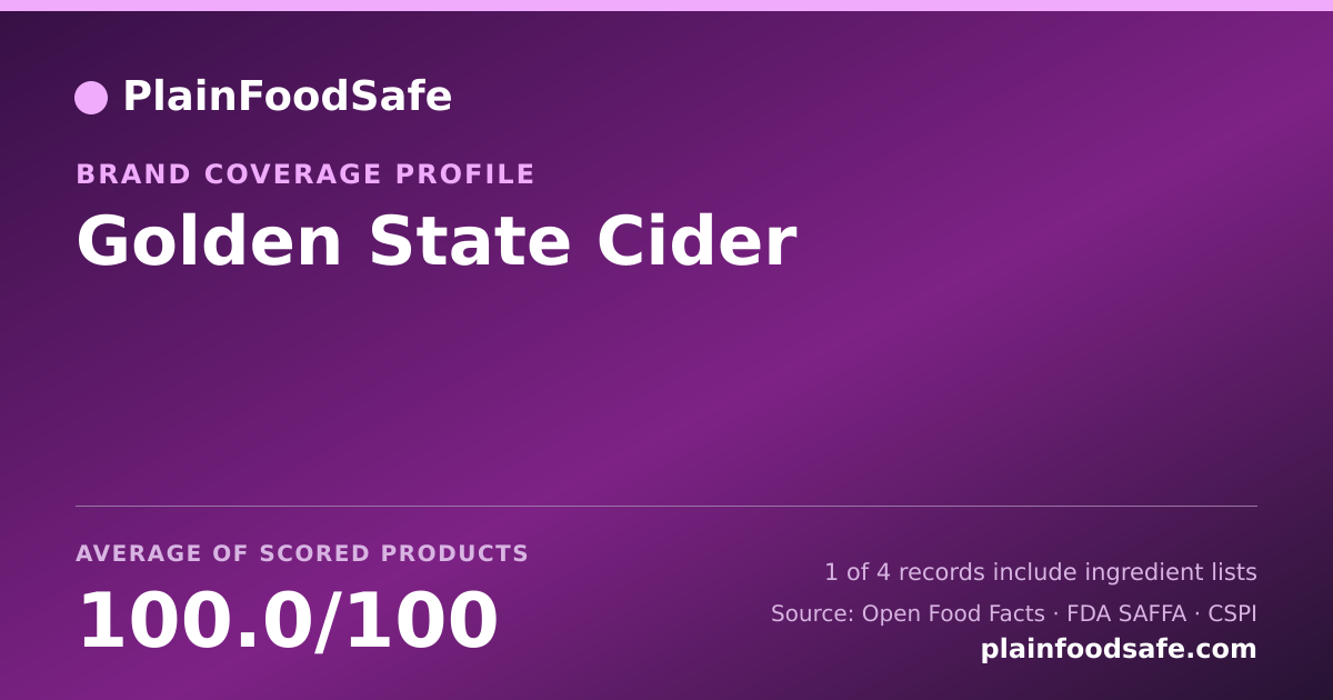 Share card for Golden State Cider Food Safety Profile