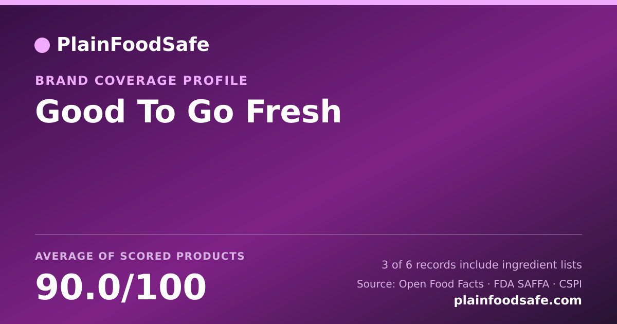 Share card for Good To Go Fresh Food Safety Profile