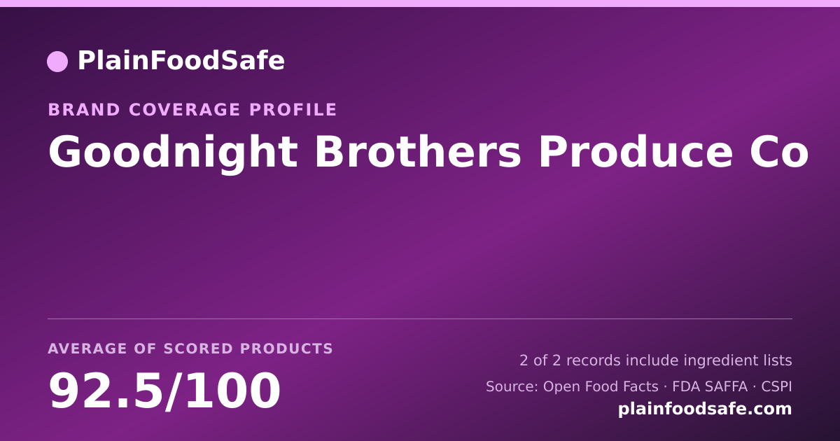 Share card for Goodnight Brothers Produce Co Food Safety Profile