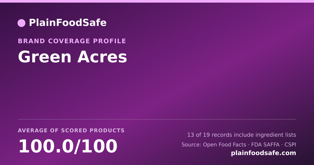 Share card for Green Acres Food Safety Profile