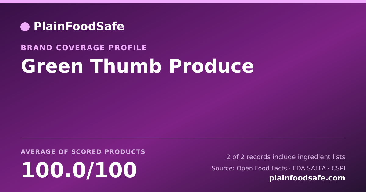 Share card for Green Thumb Produce Food Safety Profile