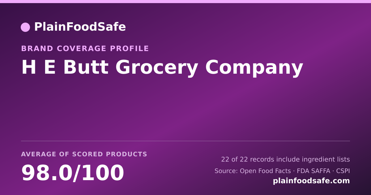 Share card for H E Butt Grocery Company Food Safety Profile