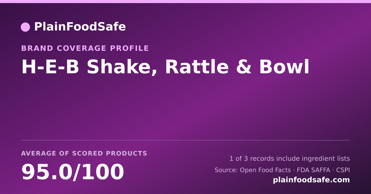Share card for H-E-B Shake, Rattle & Bowl Food Safety Profile
