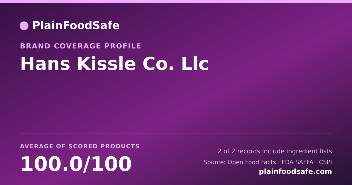 Share card for Hans Kissle Co.  Llc Food Safety Profile