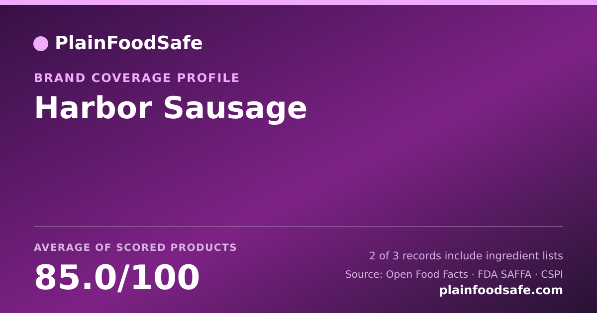Share card for Harbor Sausage Food Safety Profile