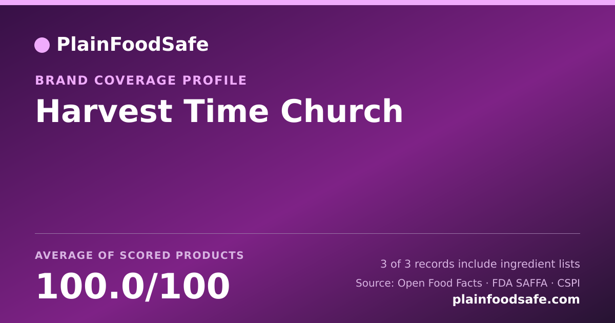 Share card for Harvest Time Church Food Safety Profile