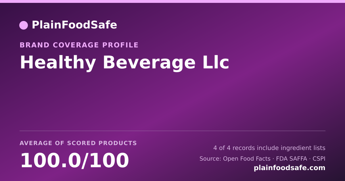 Share card for Healthy Beverage  Llc Food Safety Profile