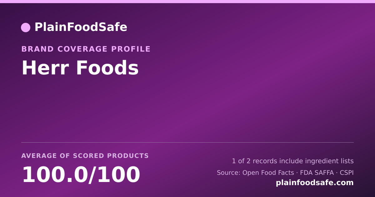 Share card for Herr Foods Food Safety Profile