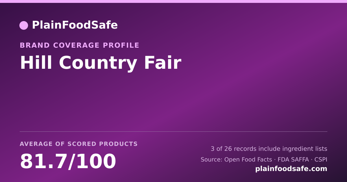Share card for Hill Country Fair Food Safety Profile