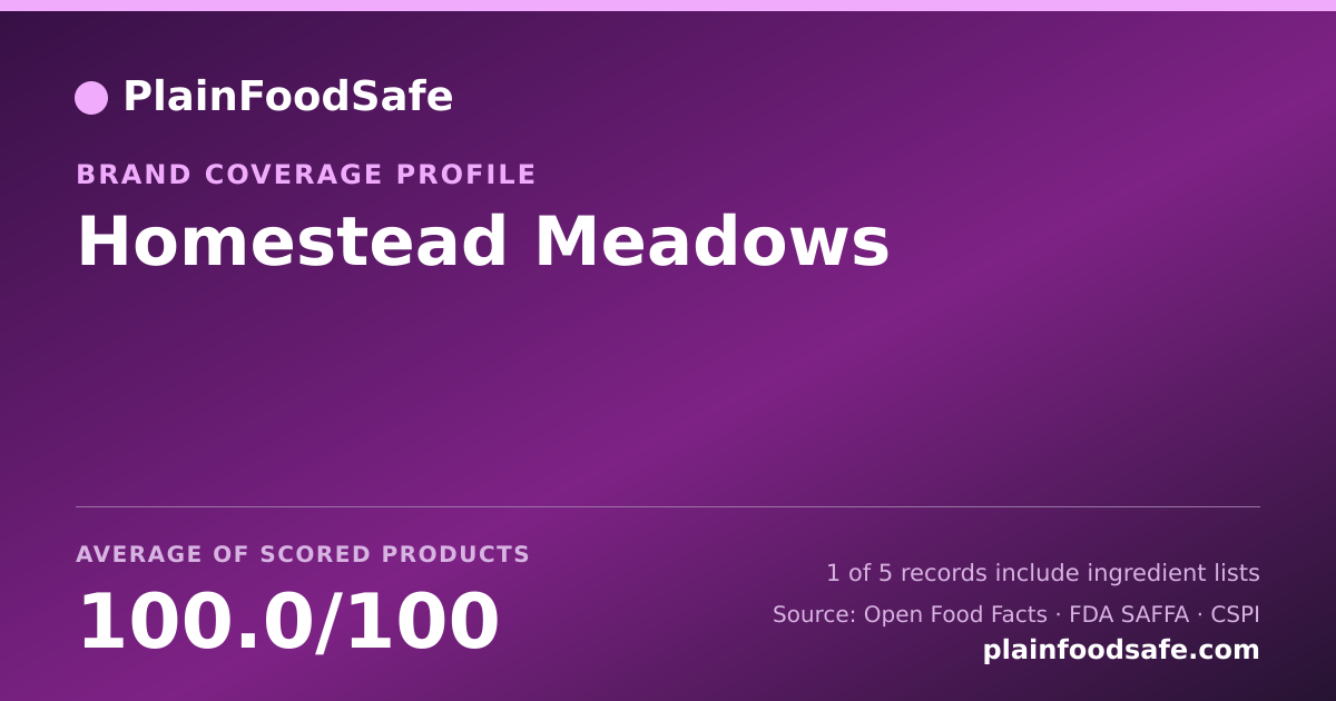 Share card for Homestead Meadows Food Safety Profile